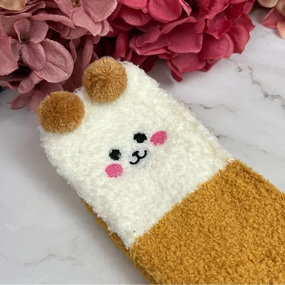 Whimsical Plush Animal Camel Brown Bear Over the Knee Socks - Picture 10 of 14